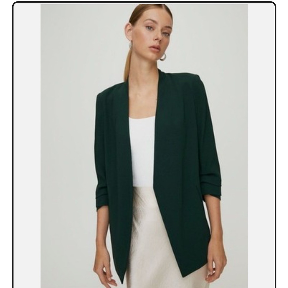 Babaton dark green power blazer